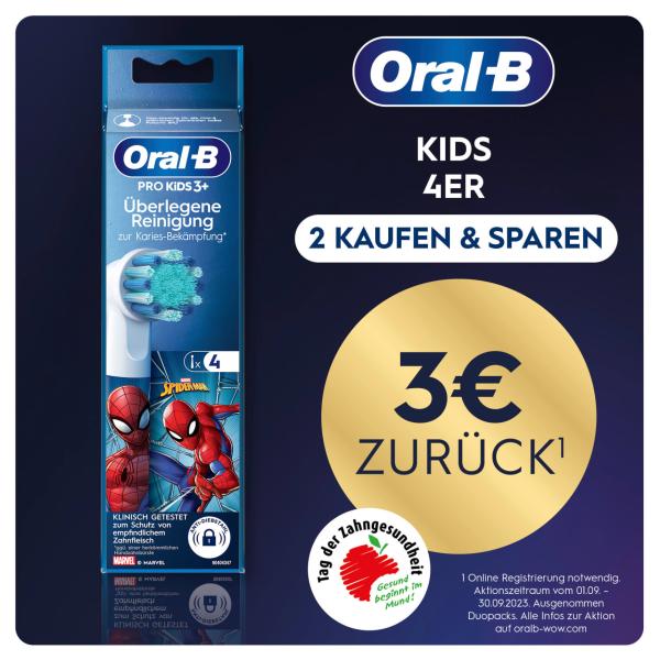Oral-B Oral-B Replacement Brush Head PRO Children's Spider-Man 4pcs