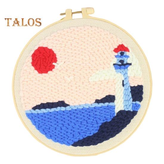 

Набір перфораційних голок DIY Набір для вишивання перфораторних голок із 8-дюймовими п’яльцями Початковий набір інструментів для перфораційних голок для дорослих початківців F