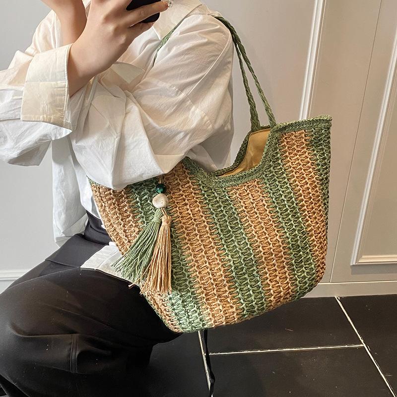 Large Capacity Bag Women's New Beach Seaside Vacation Shoulder Bag Fashion Tote Bag