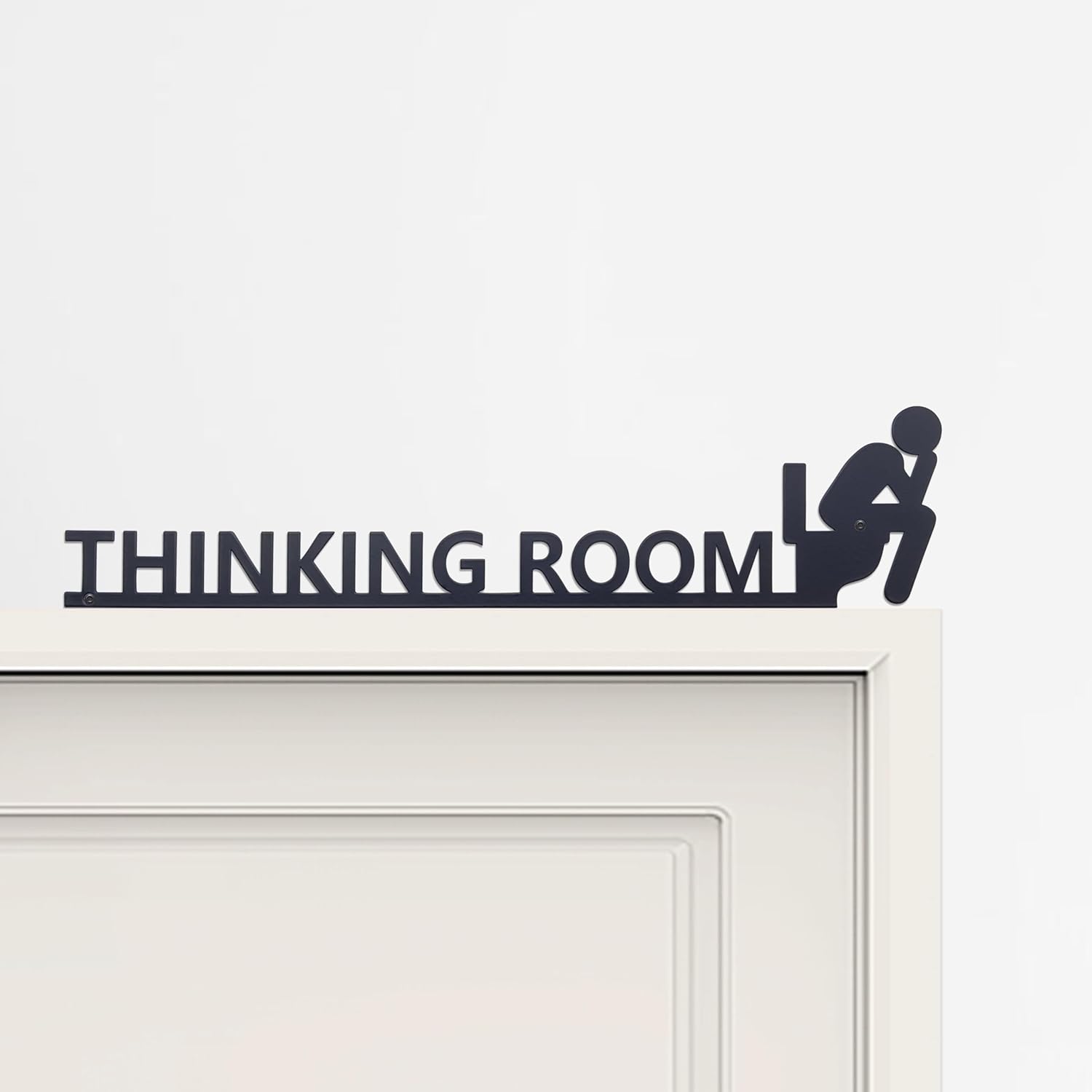 

Fun Bathroom Family Toilet Sign Metal House Shape30cmx6.9cmToilet Door Sign Decorative Plate