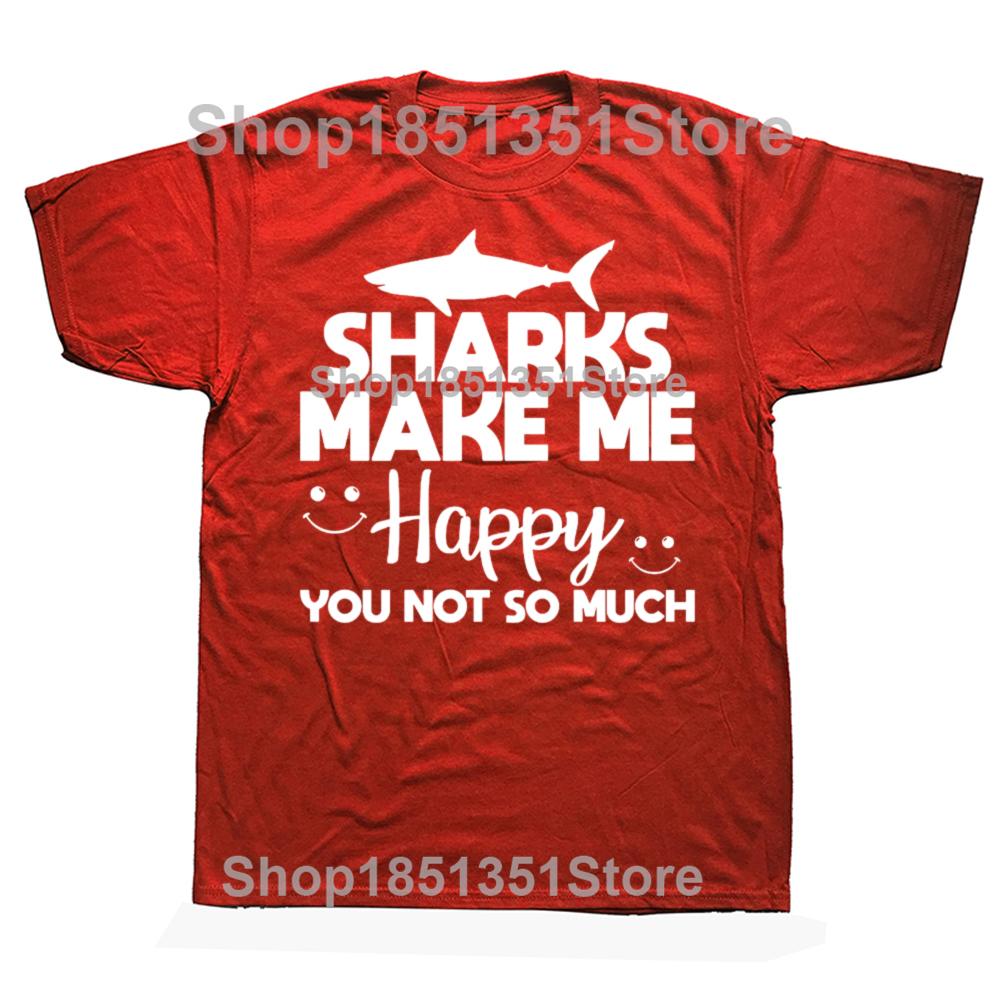 

Funny Sharks Happy Graphic Tshirts Men Womens Fashion Casual Tshirt 100 Cotton Loose Oversized T Shirt S