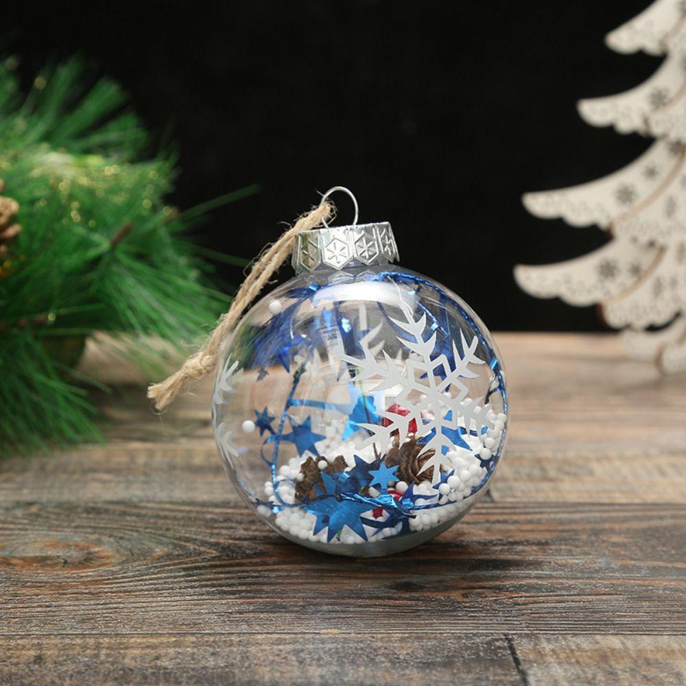 Round Snowflake Christmas Ball Transparent Christmas Tree Decorative  Christmas Tree