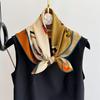 Unisex Silk Wool Square Scarf Two-Tone Spliced Collar Protection Fashionable 2025