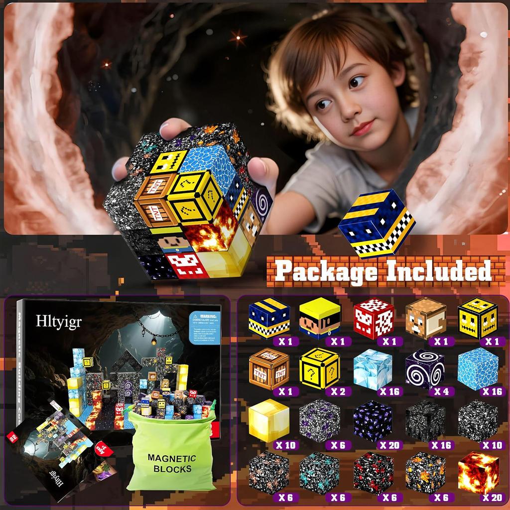 Magnetic Cubes Building Blocks Set: Children's Educational DIY Assembly Toys