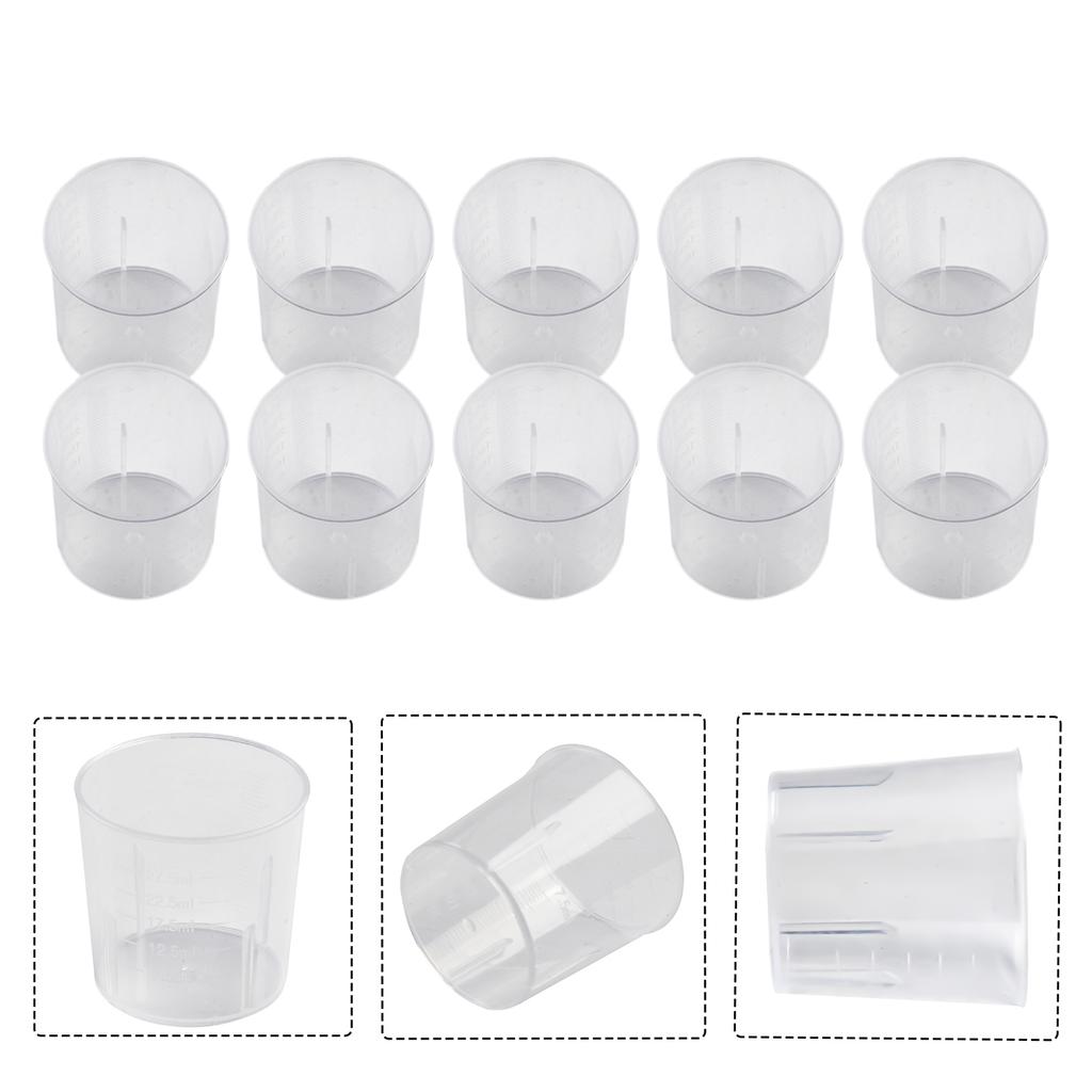10pcs 15ml/30ml Plastic Measuring Cup Transparent Clear Double-scale Medicine Graduated Measuring Cup Container