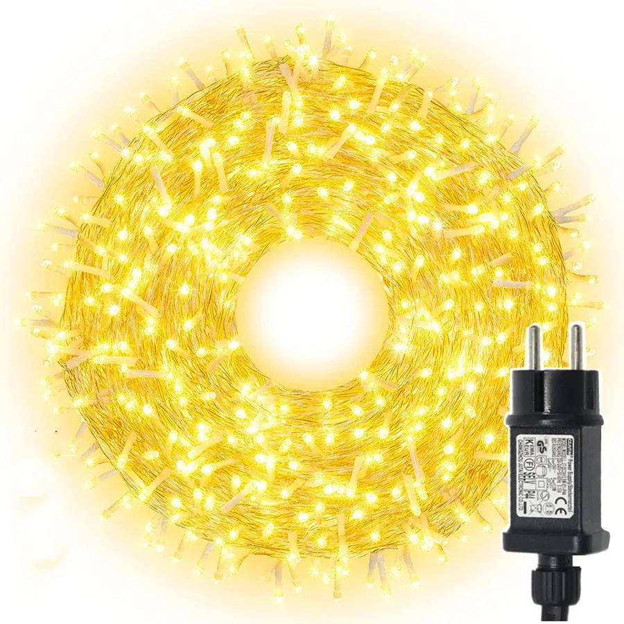 

50M 100M 200M Рождественская гирлянда гирлянды DC24V наружные водонепроницаемые рождественские гирлянды для вечеринки свадьбы Нового года декор 10M 100LEDS&220V EU UK AU Plug