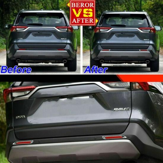 For Toyota RAV4 2024 2019-2023 Chrome Rear Fog Light Lamp Molding Trim Cover