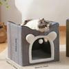 Double Layered  Pet Cat House Large Foldable Cat Bed Four Season Universal Cats with Ball Hanging Cube Beds Pet Supplies & Pet