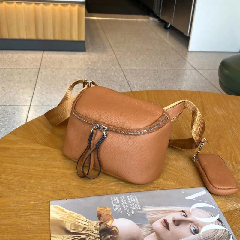 2026 Women's Cowhide Leather Crossbody Small Bag, Stylish Phe & Coin Purse, Versatile Soft Leather Shoulder Bag Everyday Use