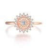 Trend Y2k Sparkling Flower Finger Rings For Women Girls Rose Gold Color Zircon Crystal Dating Romantic Ring Fashion Jewelry R080