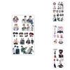 Exquisite Anime Mini Tattoo Aufkleber mit charmanten Zeichentrickfiguren für einen einzigartigen Ausdruck