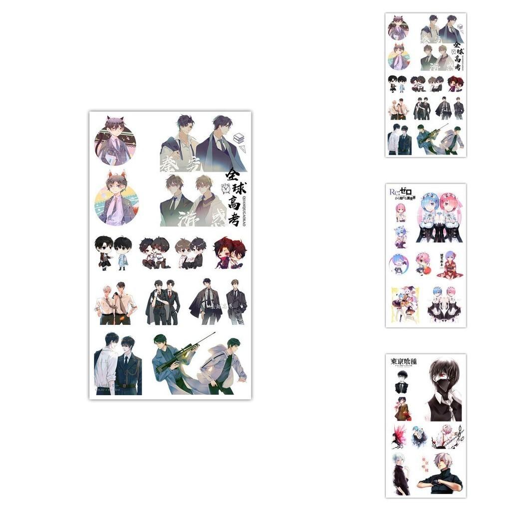 Exquisite Anime Mini Tattoo Aufkleber mit charmanten Zeichentrickfiguren für einen einzigartigen Ausdruck