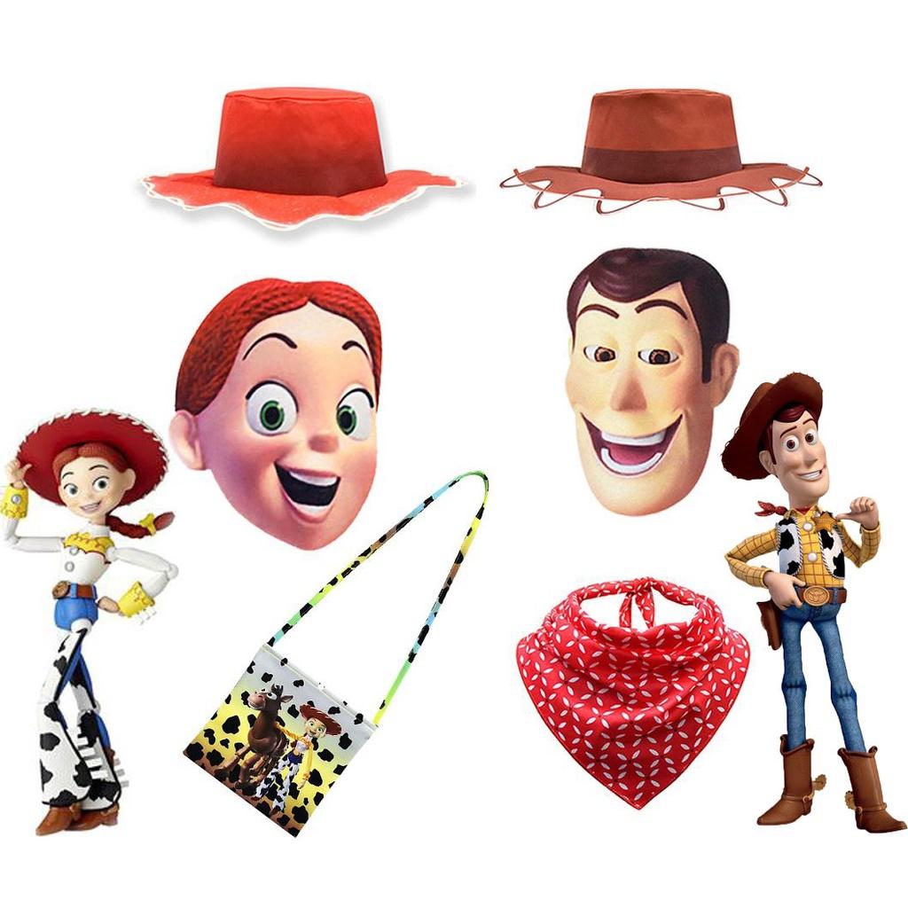 Toy Story 4 Woody Tsui Kids' Cosplay Set Including Hat Mask Scarf And Shoulder Bag