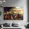 Pixels Penn's Treaty with the Indians Nordic Posters and Prints Canvas Painting  Scandinavian Wall Art Picture for Living Room