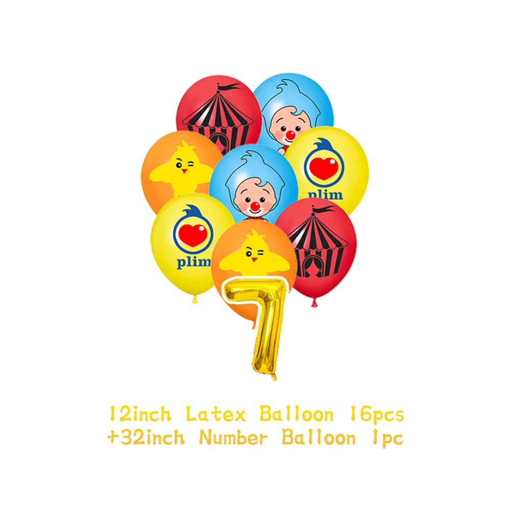 Cartoon Pliming Plims Thema Kindergeburtstag Party Dekoration Hintergrund Zubehör Ballon Set Kuchenaufsätze Banner Kulisse Kindergeschenk