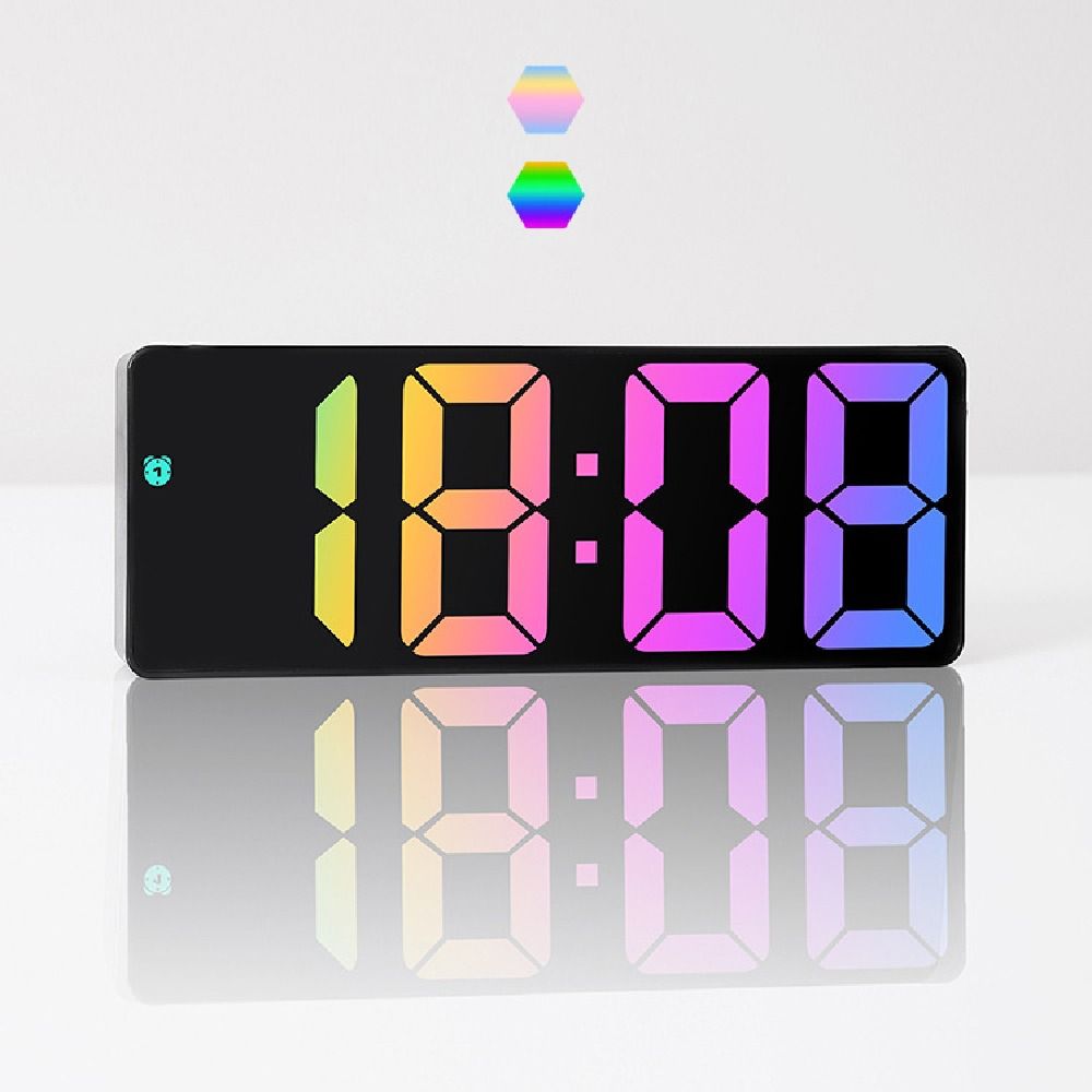 Temperature/Date Display Electronic Table Clock Luminous Mirror Sleep Timer  Student Use