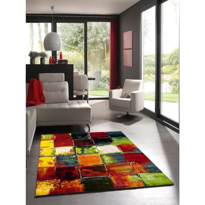 Tapis salon BELO 2 Multicolore 160x230 OEKO TEX® en polypropylène doux et soyeux