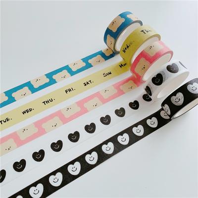 Ins Bär Schwarz Weiß Liebe Herz Dekorative Klebeband Masking Washi Tape Diy Scrapbooking Aufkleber Label Japanische Schreibwaren