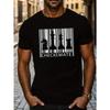 European Sizes Men's Casual Short Sleeve T-Shirt with Geometric Print - Breathable, Round Neck, Machine Washable - Perfect for Summer