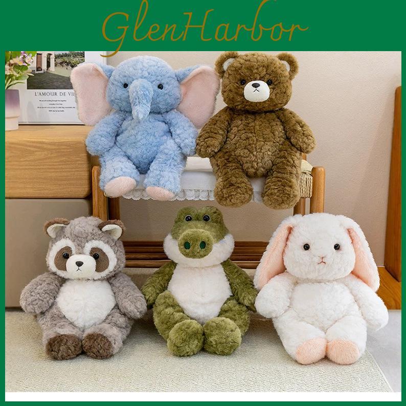 Peluche Elefante Orso Bradipo Coccodrillo Coniglio Per Bambini Con Morbido Cotone Pp Aiuto per il Sonno e Design Confortante