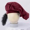 Renaissance Feather Hat Light Weight Polyester Medieval Beret Cap For Men Women Kid Halloween Renaissance Themed Event