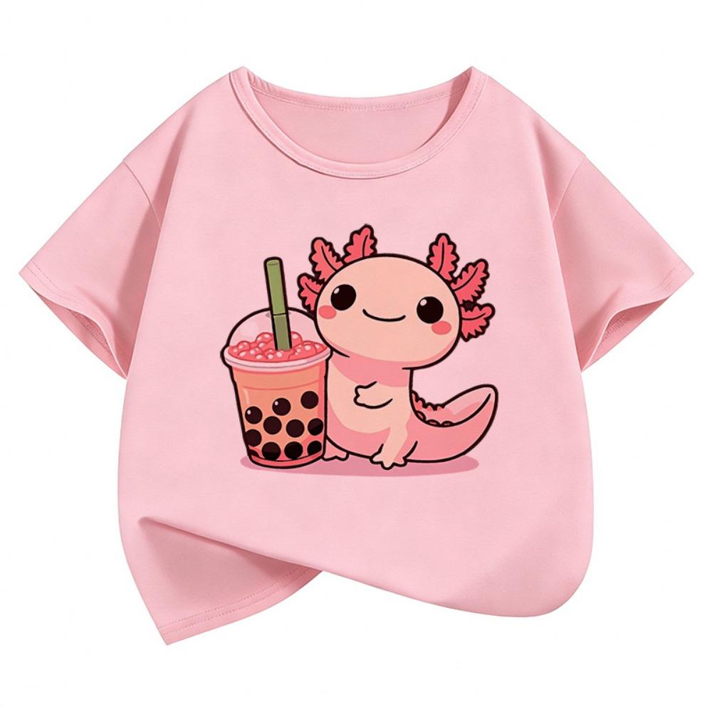 Y2k Animal Graphic Kids Tshirts Summer Short Sleeve Tees Cartoon Boys Girls Clothes Kawaii Tops Y2K Children T-shirt 110
