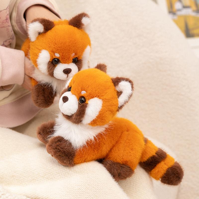 Adorable Fluffy Red Panda Plushie Cute Lying Red Panda Stuffed Animal Soft Toy Zoo Souvenir Gifts For Girl Boy Birthday