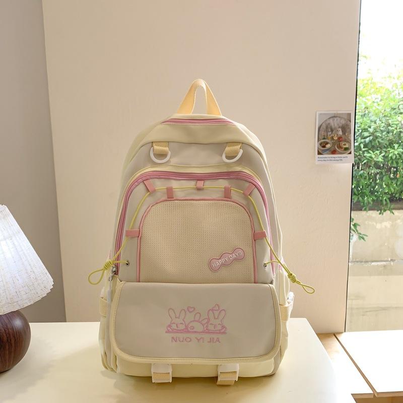 Students Cute Junior High School Students Portable Messenger Bag Large Capacity Casual Color Contrast Class Backpack Travel Bag