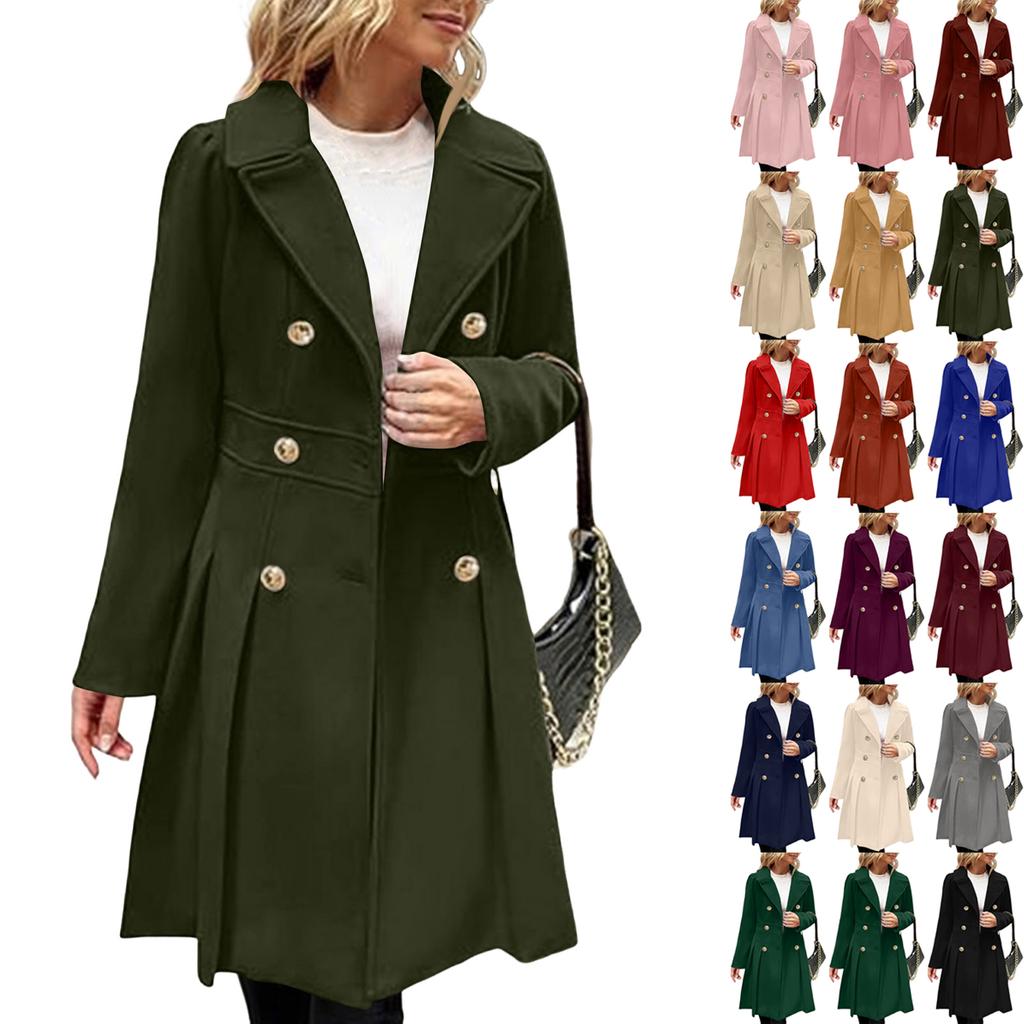 Women's Solid Color Thick Long Sleeve Fashion Coat Jacket