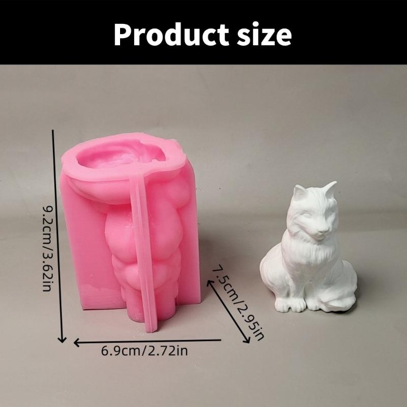 3D Katzen Kerzenform Handgemachte Silikonformen Gipsformen Ornamentformen Gussformen Tierformen Bastelbedarf