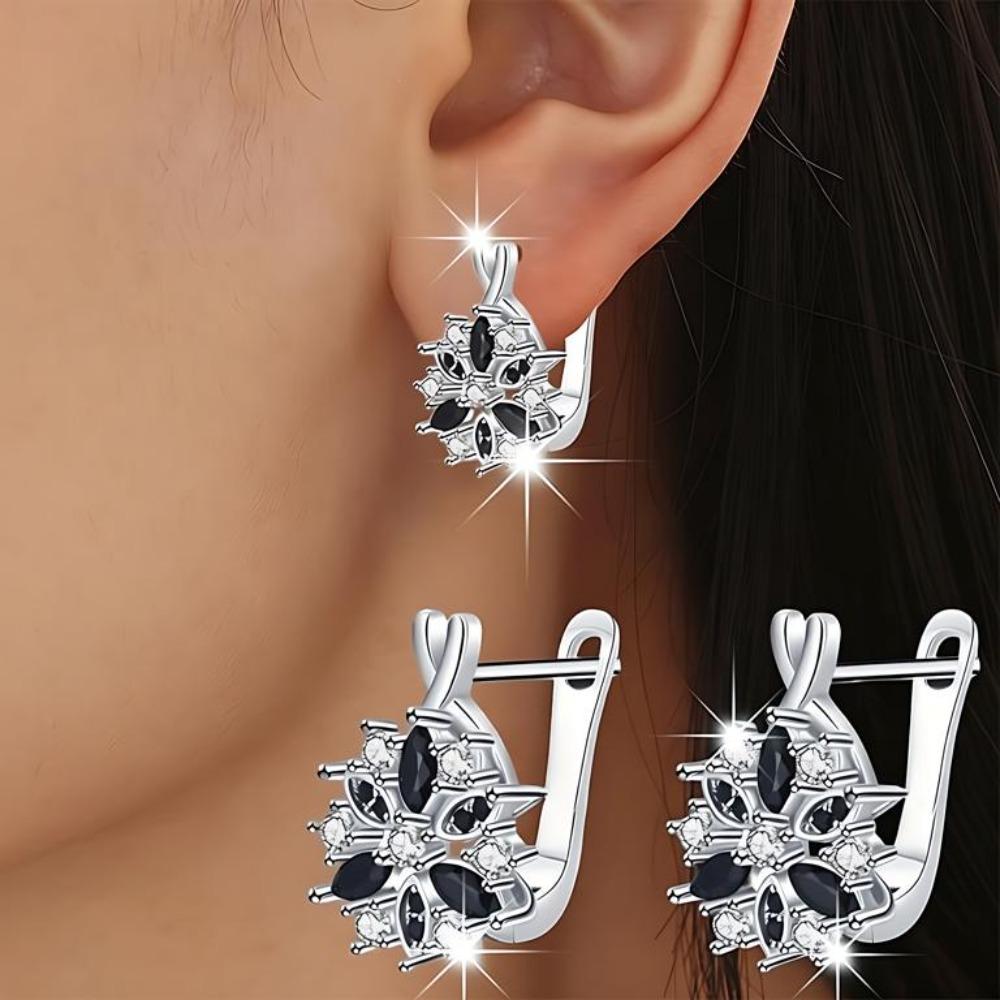 Black Awn Women Jewelry Black Hoop Earrings