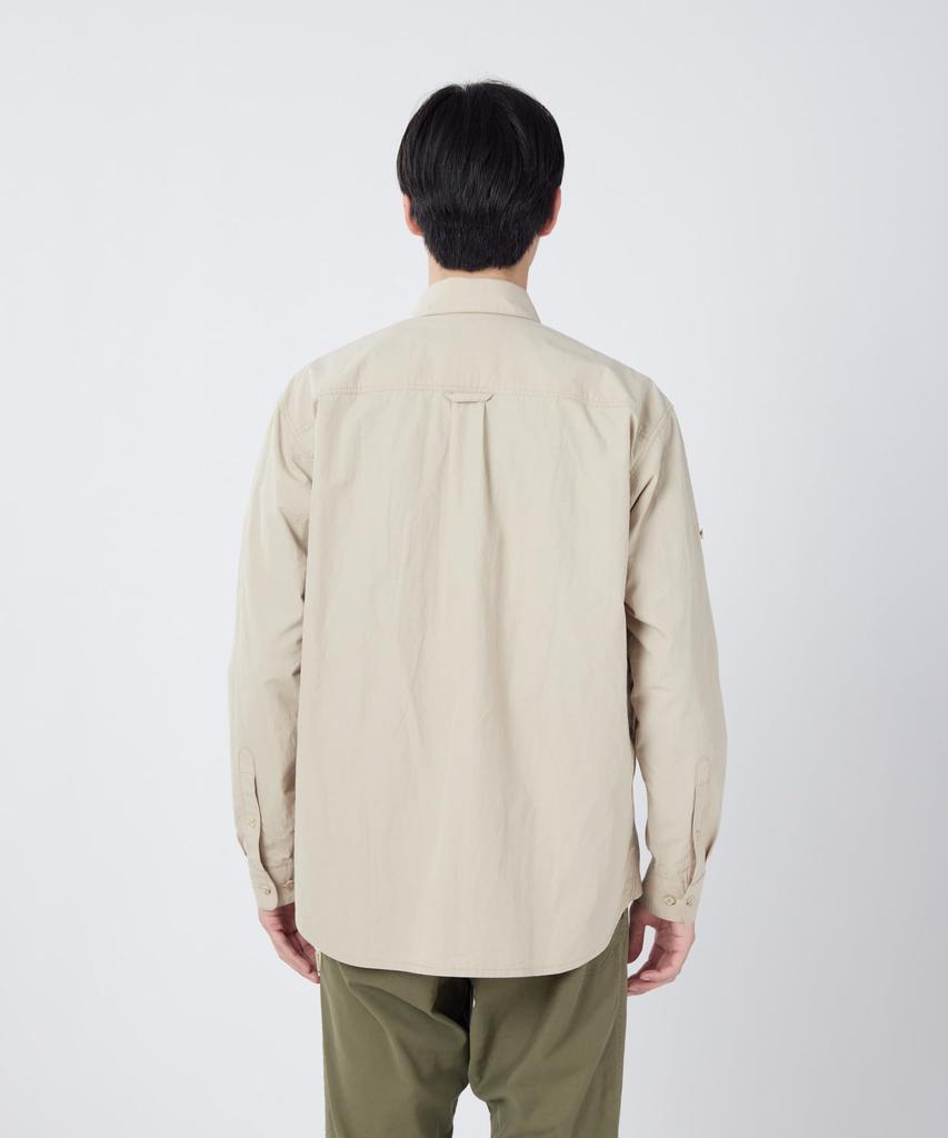 Snow Peak Antique Dyed Fishing Shirt Long Size Light SPTL-SH-26SU901 (Men's/Women's, Sleeve, M, Olive)