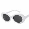 Goggle Glasses Oval Sunglasses Ladies Trendy  Vintage Retro Sunglasses Women's White Black Eyewear UV400