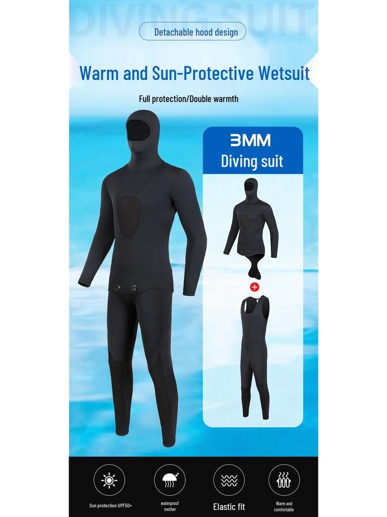 Camouflage Snorkeling & Spearfishing Wetsuit Set - 1.5/3/5MM for Cold Water Protection