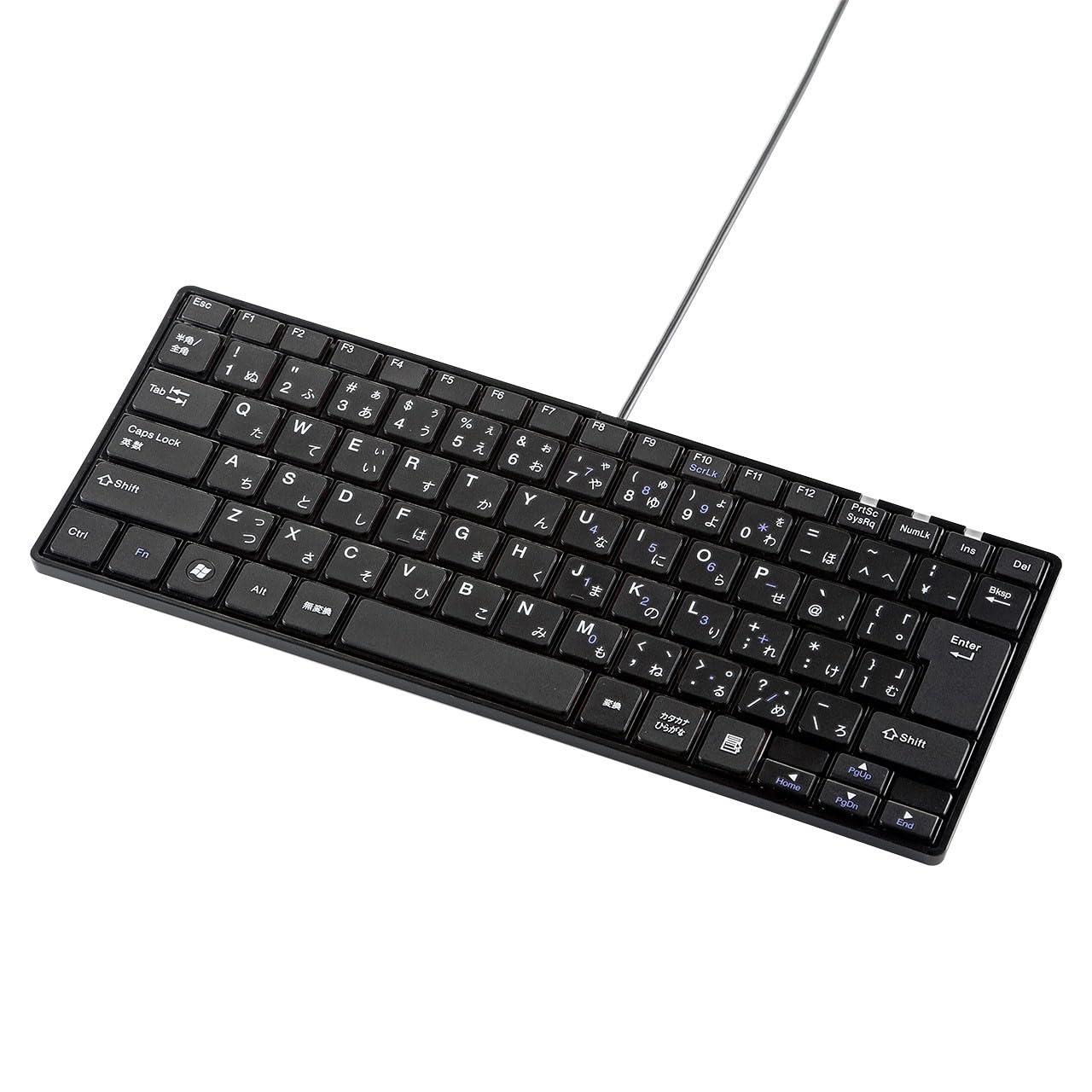 

Sanwa Supply Wired USB Slim Keyboard with No Numeric 85 Japanese 109A Black Pantograph, Keypad, Keys, Layout, (SKB-SL18BKN) чорний