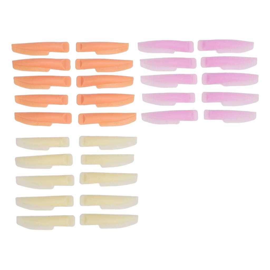 15 Pairs Eyelash Curler Pad Silicone Eyelash Perming Curler Makeup Tools Reusable Lash Lifting Rods for Beauty Salon