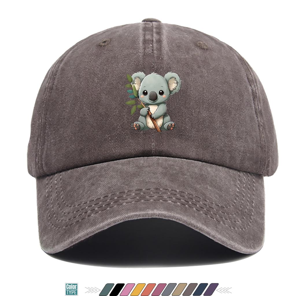 Pc Koala Printed Baseball Cap Breathable And Adjustable Duckbill Hat Suitable for Both Unisex And Women A Versatile Outdoor Hat