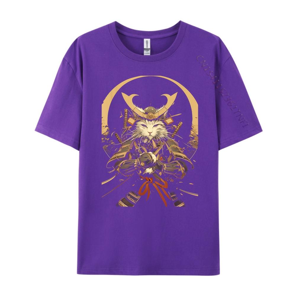Cat Samurai Ninja Cat Samurai Art Vintage Ukiyo E Harajuku Cotton Comfort Luxury TShirt Party
