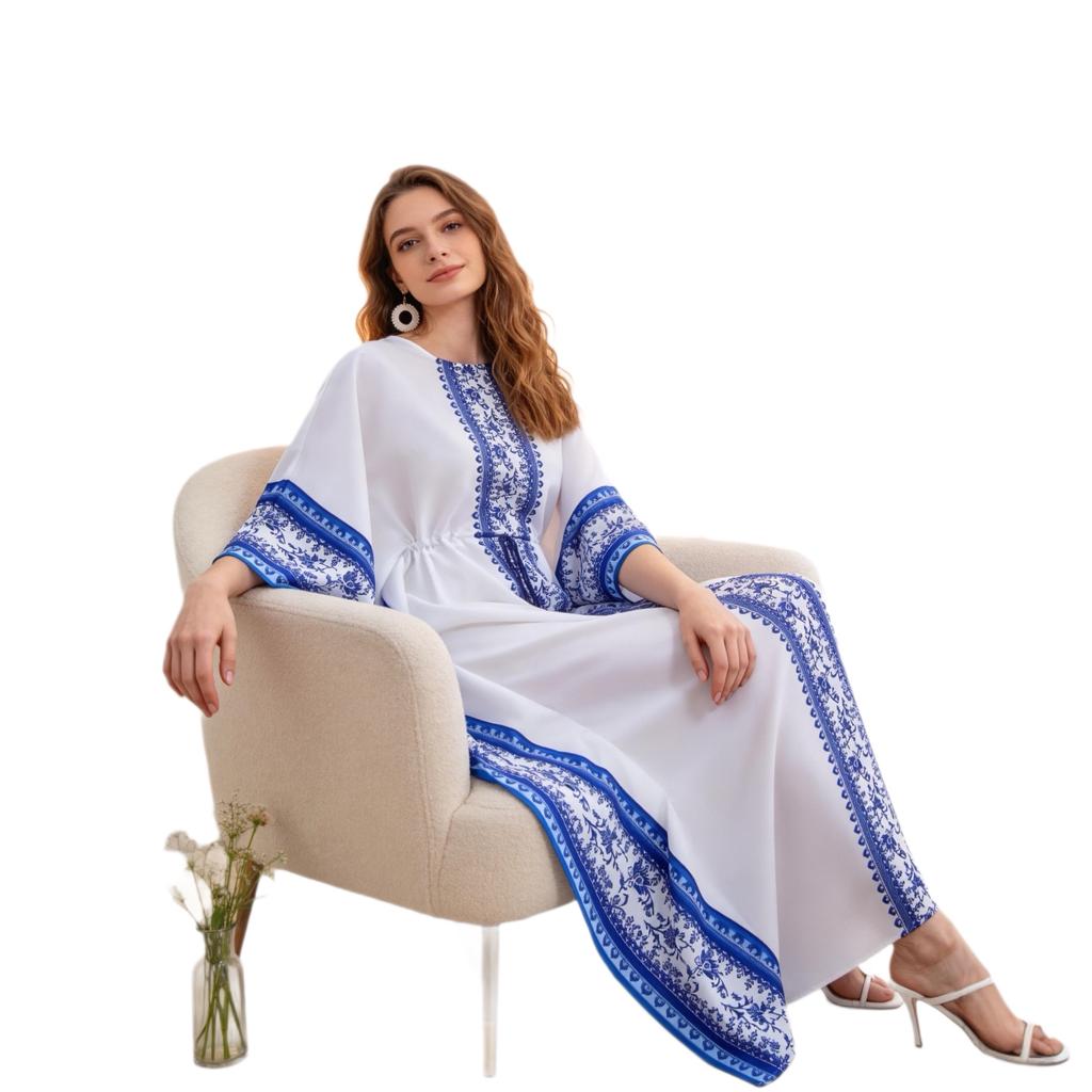 Neues weißes besticktes Kleid Damenstil elegantes Gewand Modekleid