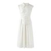 Elegant Stand Collar Sleeveless A-line Midi Dress