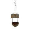 Outdoor Wrought Iron Bird Feeder with Lure and Bird Bath Ornament Decoration