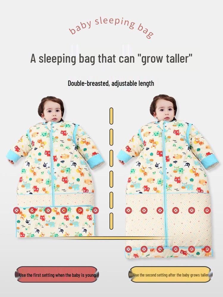 Clearance: Pure Cotton Baby Sleeping Bag – All-Season, Thick, Anti-Kick Quilt for Mid-Large Children with Free Shipping!