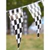 1set Party Decoration Banner Triangle Flags, Simple Black & White Checkered Pattern Triangle Flags, Suitable For Various Themed Parties And Daily Use,