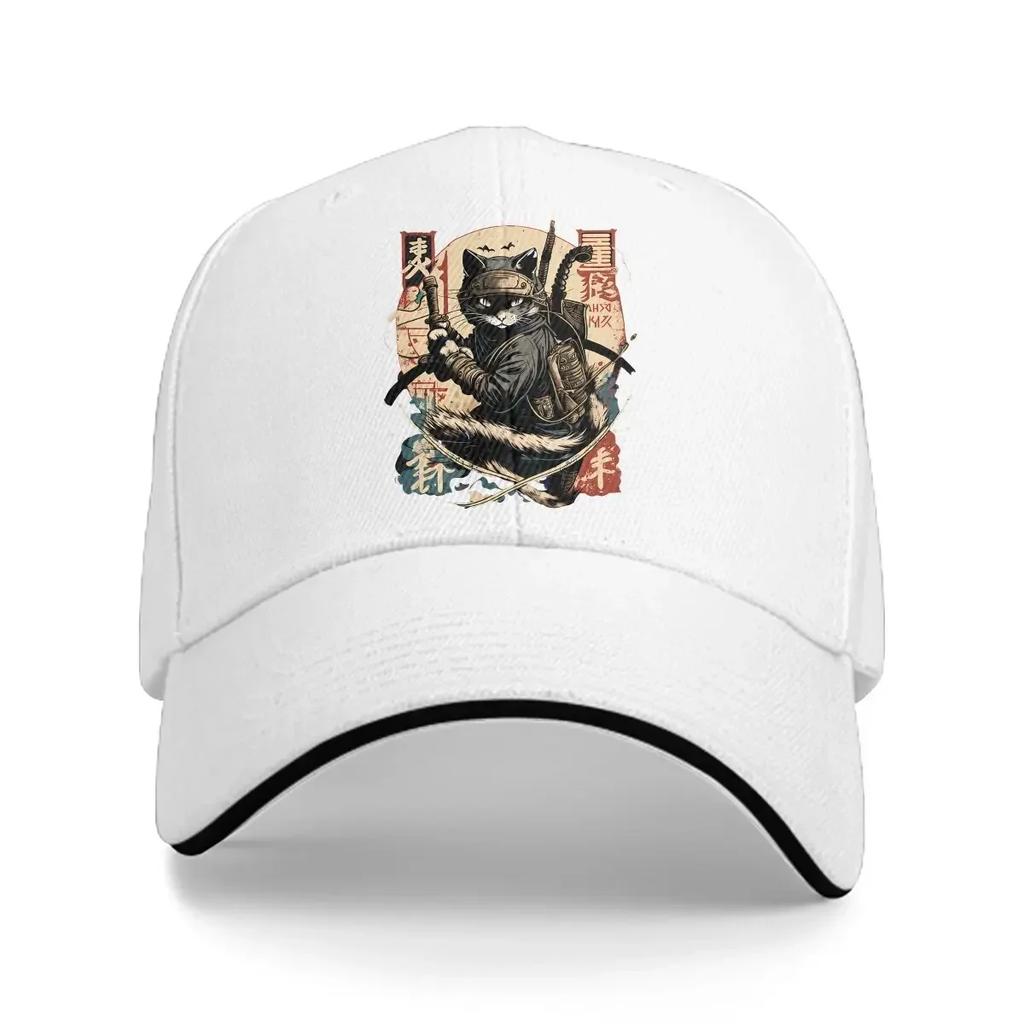 Summer Cap Sun Visor Cat Samurai Classic Hip Hop Caps Meme Adjustable Cowboy Hat Peaked Hats