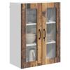 Wall Mounted Glass Cabinet LUCCA Reclaimed Wood Style 60 X 31 X 80 Cm Particleboard