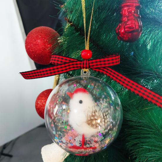 Nature's Birds Ball Ornament 3D Animal Clear Plastic Ball Decoration Christmas Tree Memorial Gift for Bird Lovers