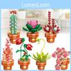 Exquisite Diy Mini Brick Plant Pot Model Kit Fun Plastic Building Blocks Toy