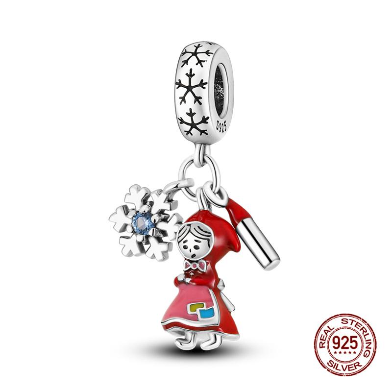 New In Fashion Copper Christmas Series Little Elk Charm Beads Fit 3Mm Original Bracelet Necklace For Women Diy Jewelry Gifts