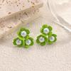 European and American Metal Flower Earrings Fashion Personality Simple Temperament Flower Stud Earrings Ethnic Style Versatile Earrings