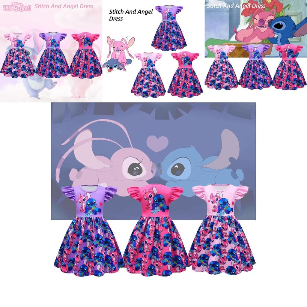 New Arrival Girls' Star Baby Stidi Dress A-line Dress With Flying Sleeves